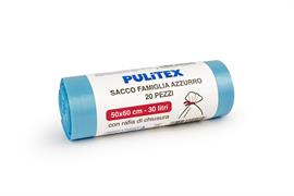 PULITEX SACCO FAMIGLIA AZZURRO 50X60 PZ20 AZZURRO 30LT 20PZ