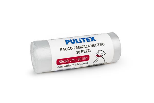 PULITEX SACCO FAMIGLIA NEUTRO 50X60 PZ20 NEUTRO 30LT 20PZ