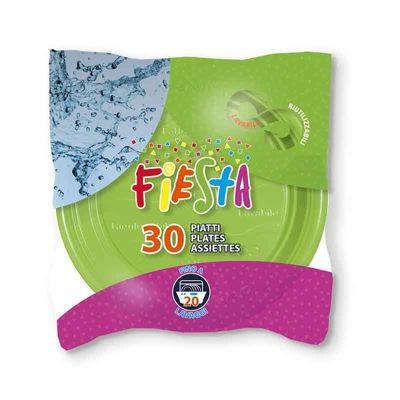 ARISTEA PIATTO PIANO 220MM RIUT.FIESTA VERDE MELA 30PZ