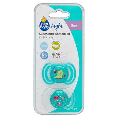NEO BABY SUCCHIETTO SILICONE MINI DINO VERDE 2PZ
