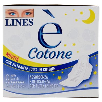 LINES E' COTONE NOTTE ASSORBENTI  X 9