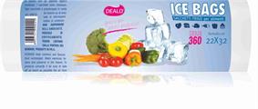 DEALO ICE BAGS SACCH.FRIGO 360PZ 22*32CM HDPE SPESS.8 MICRON