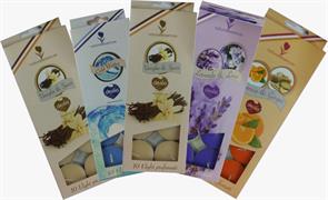 DEALO NATURAL ESSENCES 10 T-LIGHTS CANDELE PROF. D3,6CM 10GR.2OR