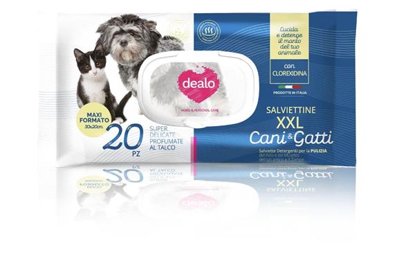 DEALO SALVIETTE CANI&GATTI 20*30CM GOFFRATE 20PZ