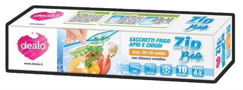 DEALO ZIP BAG 10 SACCHETTI 26*28CM LDPE SPESSORE 50 MICRON