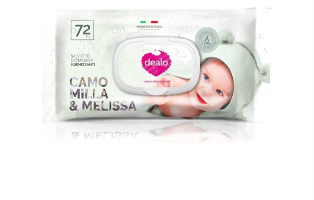 DEALO SALVIETTINE IGIEN.BABY 72PZ.CAMOMILLA E MELISSA GOFFRATE