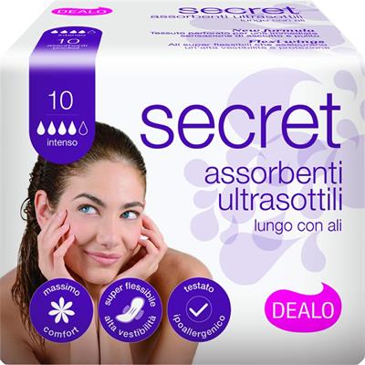 DEALO SECRET ULTRASSORBENTI LUNGO CON ALI 10 PZ.LUNGH.29CM