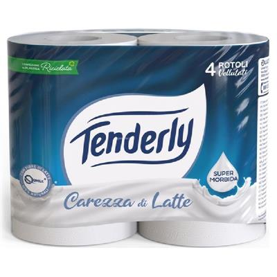 TENDERLY CARTA IGIENICA CAREZZA DI LATTE 4 ROTOLI VELLUTATI