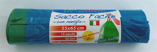 NEC SACCO FACILE PLT AZZURRO PROF.C/MAN 55X65 40LT 15PZ