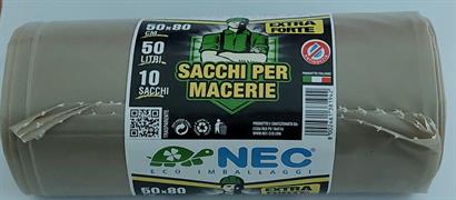NEC SACCO PLT AMBRA RIFIUTI EDILI 50X80 10PZ