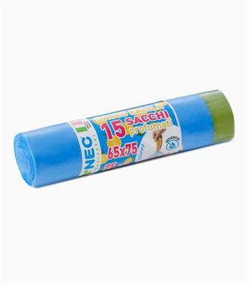 NEC SACCO CON MANICI HD AZZURRO PROFUMATO 52X65 15PZ