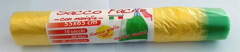 NEC SACCO FACILE HD GIALLO 55X65 C/MAN 40LT 10PZ