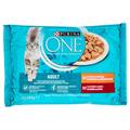 PURINA ONE GATTO 4X85GR.ADULTO POL/MANZO