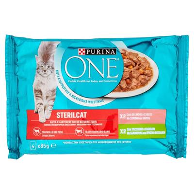 PURINA ONE STERILCAT 4X85GR.SALM/TACCH