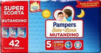 PAMPERS PANNOLINI SOLE E LUNA MUTANDINO JUNIOR X 42 TRIO