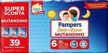 PAMPERS PANNOLINI SOLE E LUNA MUTANDINO XL X 39 TRIO