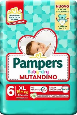 PAMPERS PANNOLINI BABY DRY MUTANDINO XL SP x13 NEW