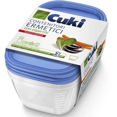CUKI CONTENITORI ERMETICI RETTANGOLARI LT 1.00 3PZ 270038