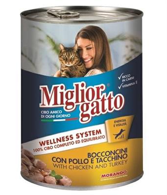 MIGLIORGATTO BOCCONCINIPOLLO/TACCHINO 405GR