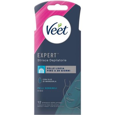 VEET EXPERT STRISCE VISO 12PZ PELLI SENS