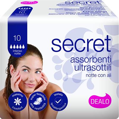 DEALO SECRET ULTRASSORBENTI NOTTE CON ALI 10PZ.LUNGH.29CM