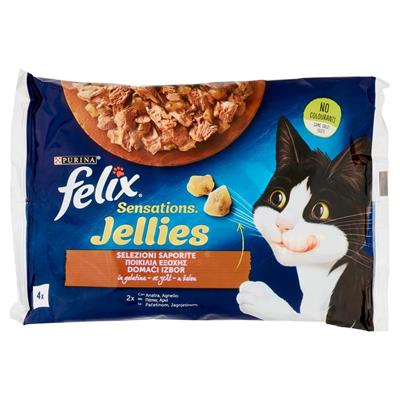 FELIX SENSATIONS JELLIES SELEZ.SAPOR.ANATRA/AGNELLO 4X85G