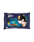 FELIX DOUBLY DELICIOUS SELEZ.PESCI SALMON&SARDIN/TROTA&SGOMB 4X8