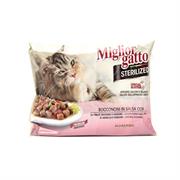 MIGLIORGATTO STERILIZED BOCC.CARNE SALSA(AGNELLO-POLLO-TACCHINO)