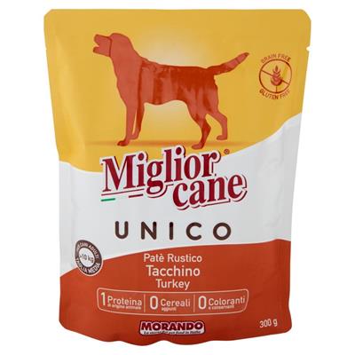 MIGLIORCANE UNICO PATE' RUSTICO 100% TACCHINO BUSTA 300GR