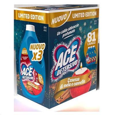 ACE DETERSIVO BUCATO LIQUIDO ESSENZA DI MELA E CANNELLA  3X27 LA
