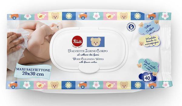 TRUDI SALVIETTINA NETTARE DEI FIORI IGIENE CORPO 40PZ MAXI POP U