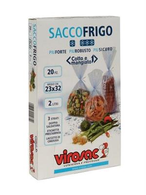 VIROSAC SACCO FRIGO 23X32 CM 3 LT 20 PZ AZZURRO TRASP. LDPE NORM