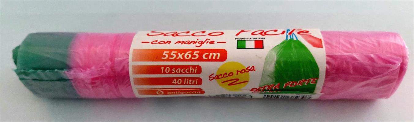 NEC SACCO FACILE HD ROSA 55X65 C/MAN 40LT 10PZ