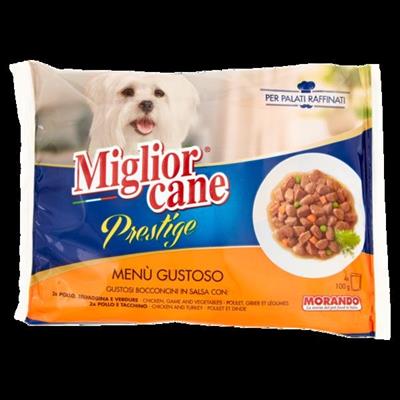 MIGLIORCANE PRESTIGE DOPPIO MENU' GUSTOSO 100X4GR