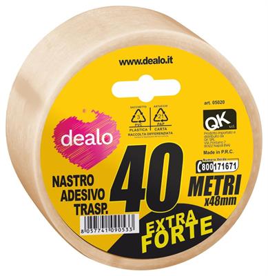 DEALO NASTRO ADESIVO 40MT TRASPARENTE IMBALLAG.LARGH.48MM45MIC