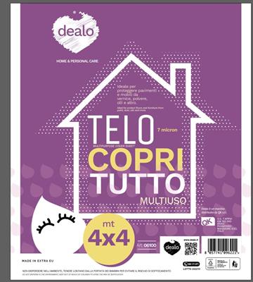 DEALO TELO COPRITUTTO 4X4MT HDPE SPESSORE 7 MICRON