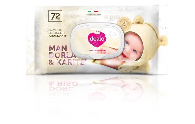 DEALO SALVIETTINE IGIEN.BABY 72PZ.MANDORLA E KARITE' GOFFRATE