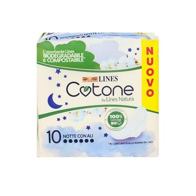 LINES COTONE ASSORBENTI ULTRA NOTTE X8+2